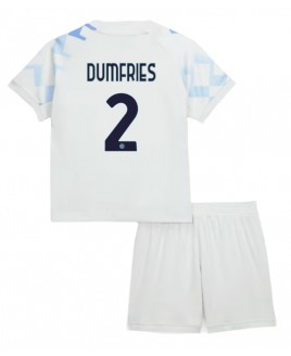 Günstige Inter Milan Denzel Dumfries #2 Auswärts Trikotsatzt Kinder 2025-26 Kurzarm (+ Kurze Hosen)